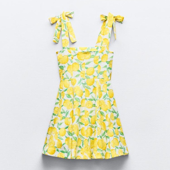 ZARA BLOGGERS’ FAVORITE PRINTED LINEN BLEND MINI DRESS - Picture 13 of 16